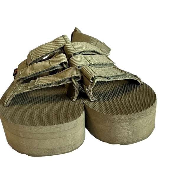 Teva Flatform Mevia Olive Green Women's 8 Platform Summer Festival - Picture 4 of 16